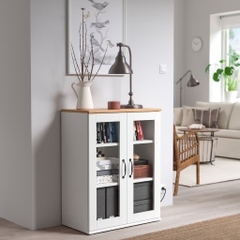 Tủ lưu trữ cánh kính 70x37x90cm Yapi-166 trang trí phòng khách, phòng bếp