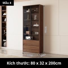 Tủ Sách Cánh Kính 160x32x200cm Yapi TK004 Trang Trí Phòng Khách, Phòng Làm Việc