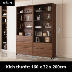 Tủ Sách Cánh Kính 160x32x200cm Yapi TK004 Trang Trí Phòng Khách, Phòng Làm Việc