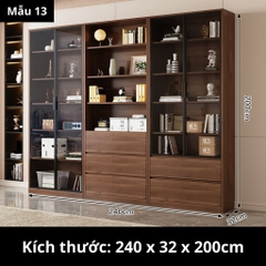 Tủ Sách Cánh Kính 160x32x200cm Yapi TK004 Trang Trí Phòng Khách, Phòng Làm Việc