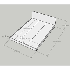 Giường Ngủ Bệt Cao 12cm Có Đầu Giường Gỗ MDF Nhập Khẩu Tự Lắp Tại Nhà Dễ Dàng GHC-9194