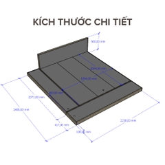 Giường ngủ bệt phối màu hiện đại thiết kế mở rộng Yapi-511