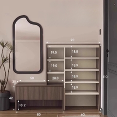 Tủ Giày Có Ghế Ngồi Kích Thước 140x35x110cm LẮP SẴN Yapi-317