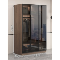 Tủ Quần Áo Cánh Kính Cường Lực Khung Nhôm Sâu 60cm LẮP ĐẶT TẬN NHÀ Yapi-234