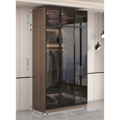 Tủ Quần Áo Cánh Kính Cường Lực Khung Nhôm Sâu 60cm LẮP ĐẶT TẬN NHÀ Yapi-234