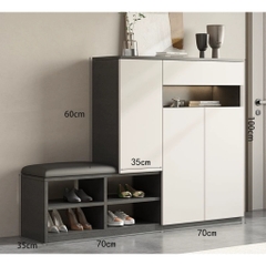 Tủ Để Giày Có Ghế Ngồi Bọc Nệm 140x35x100cm Yapi-322