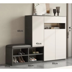 Tủ Để Giày Có Ghế Ngồi Bọc Nệm 140x35x100cm Yapi-322