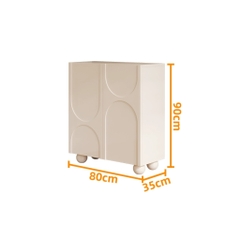 Tủ Giày Tủ Trang Trí Chân Tròn Độc Đáo Sơn Trắng Kích thước 160x35x90cm Yapi-324