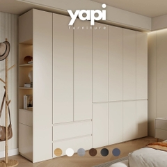 Tủ Quần Áo Gỗ Nguyên Khối Đơn Giản Nội Thất Phòng Ngủ kích thước 240x60x260cm Yapi-237
