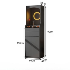 Bàn Thờ Phật Bằng Gỗ Nguyên Khối Hiện Đại Có Tủ Đựng Đồ Kích thước 81x48x190cm Yapi-1203