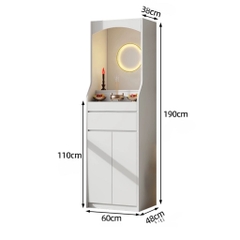 Bàn Thờ Phật Bằng Gỗ Nguyên Khối Hiện Đại Có Tủ Đựng Đồ Kích thước 81x48x190cm Yapi-1203