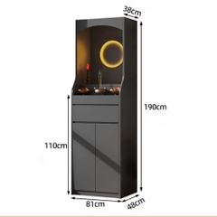 Bàn Thờ Phật Bằng Gỗ Nguyên Khối Hiện Đại Có Tủ Đựng Đồ Kích thước 81x48x190cm Yapi-1203