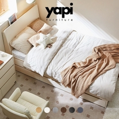 Giường Đơn Có Ngăn Kéo Lưu Trữ Màu Trắng Cho Phòng Ngủ | Kích thước 120-150x200cm Yapi-538