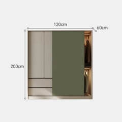 Tủ Quần Áo Cửa Trượt Kèm Kệ Và Ngăn Kéo, Màu Trắng phối Xanh Lá, 260x60x200cm Yapi-241