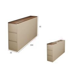 Kệ Đầu Giường Liền Tường Kèm Hộc Tủ Trang Trí Phòng Ngủ Hiện Đại 180x30x95cm Yapi-124