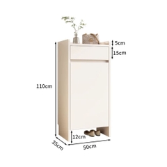 Tủ Giày Dép Nhỏ Gọn 1 Cánh Kèm Ngăn Kéo Cho Căn Hộ Nhỏ 50x35x110cm Yapi-330