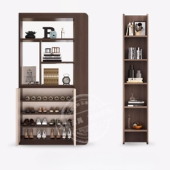 Tủ Giày Cánh Đóng Đa Năng Kèm Kệ Sách Trang Trí Phòng Khách 100x35x190cm Yapi-331