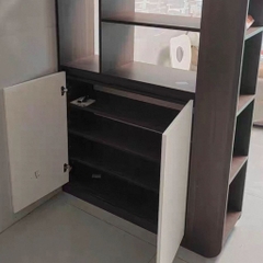 Tủ Giày Cánh Đóng Đa Năng Kèm Kệ Sách Trang Trí Phòng Khách 100x35x190cm Yapi-331