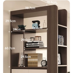 Tủ Giày Cánh Đóng Đa Năng Kèm Kệ Sách Trang Trí Phòng Khách 100x35x190cm Yapi-331