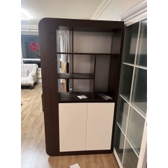 Tủ Giày Cánh Đóng Đa Năng Kèm Kệ Sách Trang Trí Phòng Khách 100x35x190cm Yapi-331