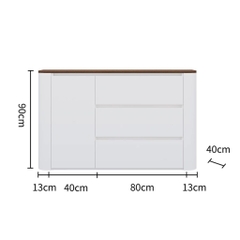 Tủ Trang Trí Bo Cong Kèm Ngăn Kéo Mặt Gỗ Hiện Đại 186x40x90cm Yapi-123