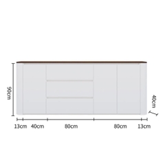 Tủ Trang Trí Bo Cong Kèm Ngăn Kéo Mặt Gỗ Hiện Đại 186x40x90cm Yapi-123