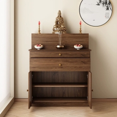 Tủ Thờ Gia Tiên Gỗ Nhỏ Gọn 2 Ngăn Kéo Và 2 Cánh Mở 90x41x117cm Yapi-1208