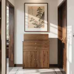 Tủ Thờ Gia Tiên Gỗ Nhỏ Gọn 2 Ngăn Kéo Và 2 Cánh Mở 90x41x117cm Yapi-1208
