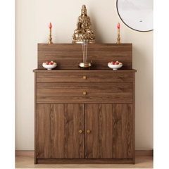 Tủ Thờ Gia Tiên Gỗ Nhỏ Gọn 2 Ngăn Kéo Và 2 Cánh Mở 90x41x117cm Yapi-1208