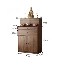 Tủ Thờ Gia Tiên Gỗ Nhỏ Gọn 2 Ngăn Kéo Và 2 Cánh Mở 90x41x117cm Yapi-1208
