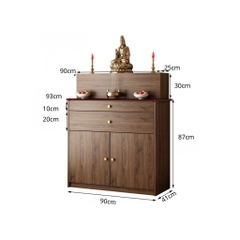Tủ Thờ Gia Tiên Gỗ Nhỏ Gọn 2 Ngăn Kéo Và 2 Cánh Mở 90x41x117cm Yapi-1208