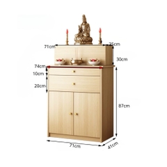 Tủ Thờ Gia Tiên Gỗ Nhỏ Gọn 2 Ngăn Kéo Và 2 Cánh Mở 90x41x117cm Yapi-1208