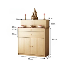 Tủ Thờ Gia Tiên Gỗ Nhỏ Gọn 2 Ngăn Kéo Và 2 Cánh Mở 90x41x117cm Yapi-1208