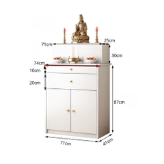 Tủ Thờ Gia Tiên Gỗ Nhỏ Gọn 2 Ngăn Kéo Và 2 Cánh Mở 90x41x117cm Yapi-1208