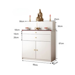 Tủ Thờ Gia Tiên Gỗ Nhỏ Gọn 2 Ngăn Kéo Và 2 Cánh Mở 90x41x117cm Yapi-1208