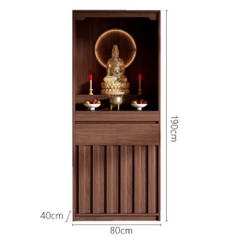 Tủ Thờ Hiện Đại Có Đèn LED Vân Gỗ Nổi Sang Trọng 80x40x190cm Yapi-1209