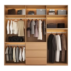 Tủ Quần Áo Cánh Mở Hiện Đại Nhiều Ngăn Tối Giản Cho Phòng Ngủ 240x60x240cm Yapi-261