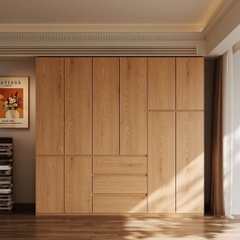 Tủ Quần Áo Cánh Mở Hiện Đại Nhiều Ngăn Tối Giản Cho Phòng Ngủ 240x60x240cm Yapi-261