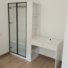Tủ Quần Áo Cánh Kính Sóng  Kết Hợp Bàn Làm Việc Hiện Đại 200x52x185cm Yapi-259