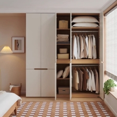 Tủ Quần Áo Cánh Hiện Đại Nhiều Ngăn Treo Kệ Gấp Cho Phòng Ngủ 200x60x240cm Yapi-263