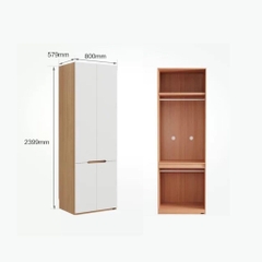 Tủ Quần Áo Cánh Hiện Đại Nhiều Ngăn Treo Kệ Gấp Cho Phòng Ngủ 200x60x240cm Yapi-263