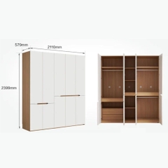 Tủ Quần Áo Cánh Hiện Đại Nhiều Ngăn Treo Kệ Gấp Cho Phòng Ngủ 200x60x240cm Yapi-263