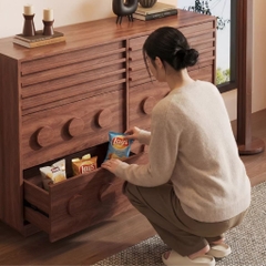 Tủ Trang Trí Ngăn Kéo Gỗ Hiện Đại 6 Ngăn Lưu Trữ Tay Nắm Tròn Nổi 160x40x80cm Yapi-126