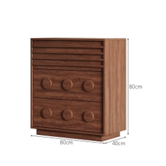 Tủ Trang Trí Ngăn Kéo Gỗ Hiện Đại 6 Ngăn Lưu Trữ Tay Nắm Tròn Nổi 160x40x80cm Yapi-126