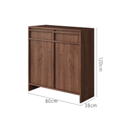 Tủ Giày Gỗ Hiện Đại Nhiều Ngăn Và Kệ Trang Trí Vân Gỗ Nổi 160x38x140cm Yapi-333
