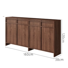 Tủ Giày Gỗ Hiện Đại Nhiều Ngăn Và Kệ Trang Trí Vân Gỗ Nổi 160x38x140cm Yapi-333
