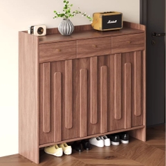 Tủ Giày Gỗ Hiện Đại Kèm Ngăn Kéo Vân Gỗ Nổi Hiện Đại 140x38x110cm Yapi-338