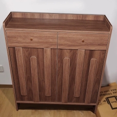Tủ Giày Gỗ Hiện Đại Kèm Ngăn Kéo Vân Gỗ Nổi Hiện Đại 140x38x110cm Yapi-338