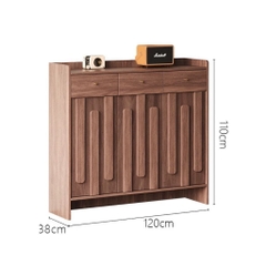 Tủ Giày Gỗ Hiện Đại Kèm Ngăn Kéo Vân Gỗ Nổi Hiện Đại 140x38x110cm Yapi-338