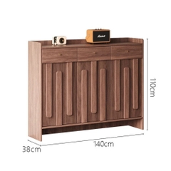 Tủ Giày Gỗ Hiện Đại Kèm Ngăn Kéo Vân Gỗ Nổi Hiện Đại 140x38x110cm Yapi-338